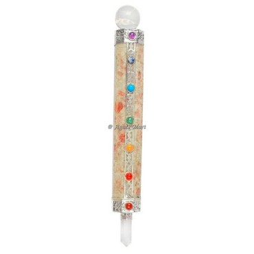 Sunstone with Ball With 7 Chakra Healing Stick Wand