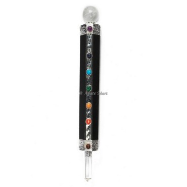 Black Tourmaline with 7 Chakra Healing Stick Wand