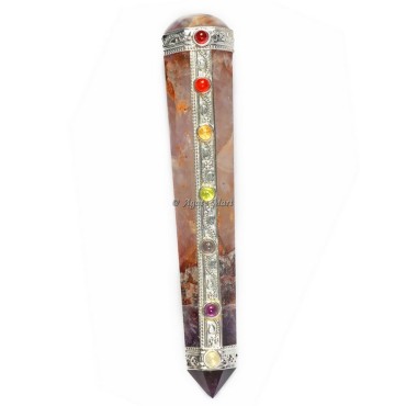 Amethyst with 7 Chakra Healing Stick Wand