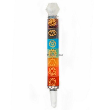 Engraved Bonded Seven Chakra Healing Stick Wand