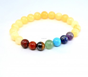 Golden Quartz With 7 Chakra Bracelet