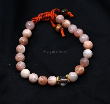 Multi Moonstone Adjustable Bracelet