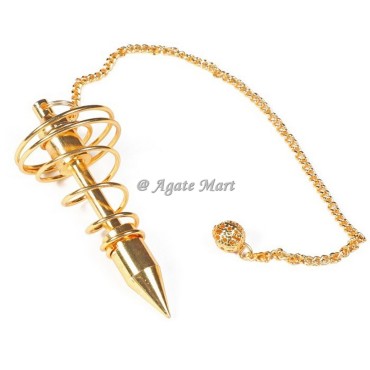Big Spiral Golden Metal Metal Pendulum