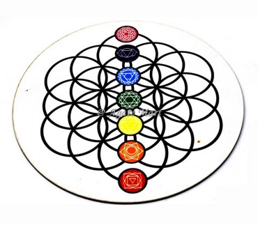 7 Chakra With Seed Of Life Dowsing Pendulum Board