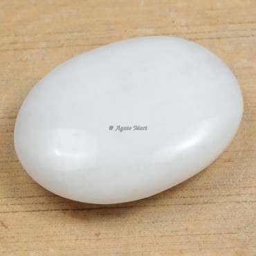 White Agate Palm Stones