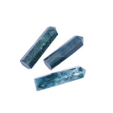 Moss Agate Natural Faceted Pencil