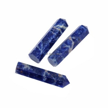 Sodalite Natural Crystal Faceted Pencil