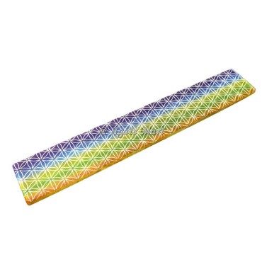 7 Chakra Rainbow With Engraved Flower Of Life Selenite Wand