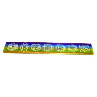 Engraved 7 Chakra Symbol Selenite Wand