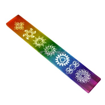 Engraved 7 Chakra Rainbow Selenite Wand