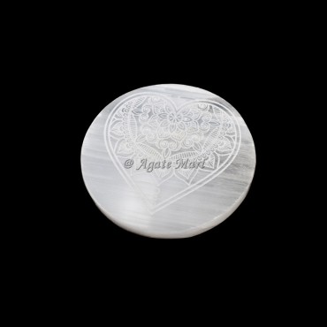 Heart Fairy Design Selenite Charging Plate
