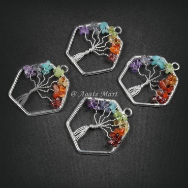 Tree Of Life Hexagon shape Pendant