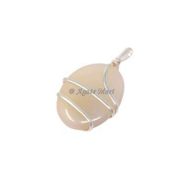 Crystal Quartz Oval Wire Wraped Pendants